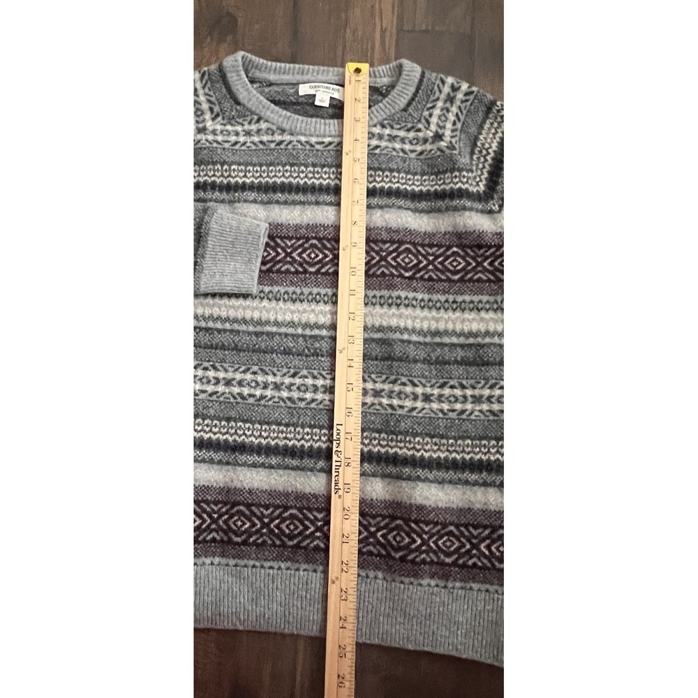 Goodthreads Men's 100% Lambswool Fair Isle Crewneck Sweater Large‎ Preppy Soft - Picture 6 of 9
